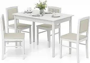 DAFIFY Farmhouse Dining Table Set With Upholstered Chairs