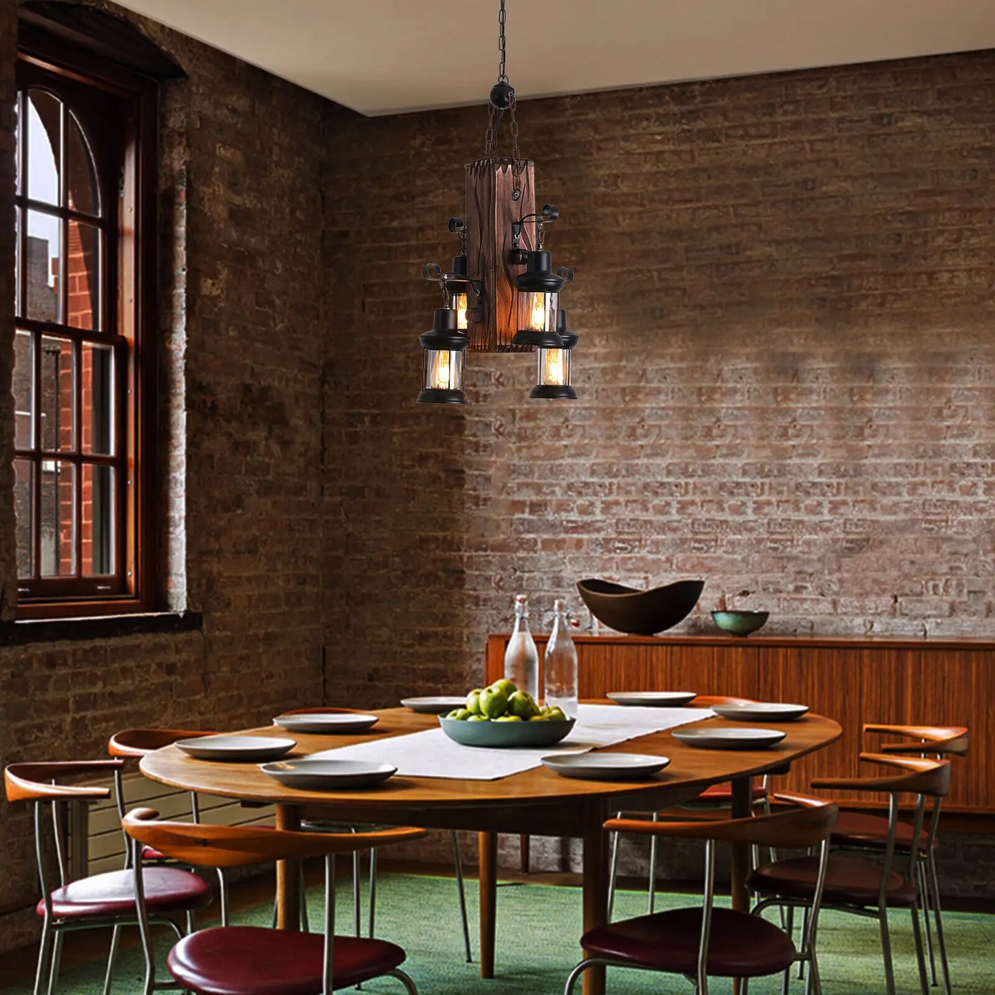 Hignconcerned Wooden Rustic Country Pendant Light Fixture