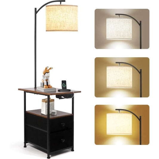 Hign-Concerned Floor Lamp With Table And USB Type C