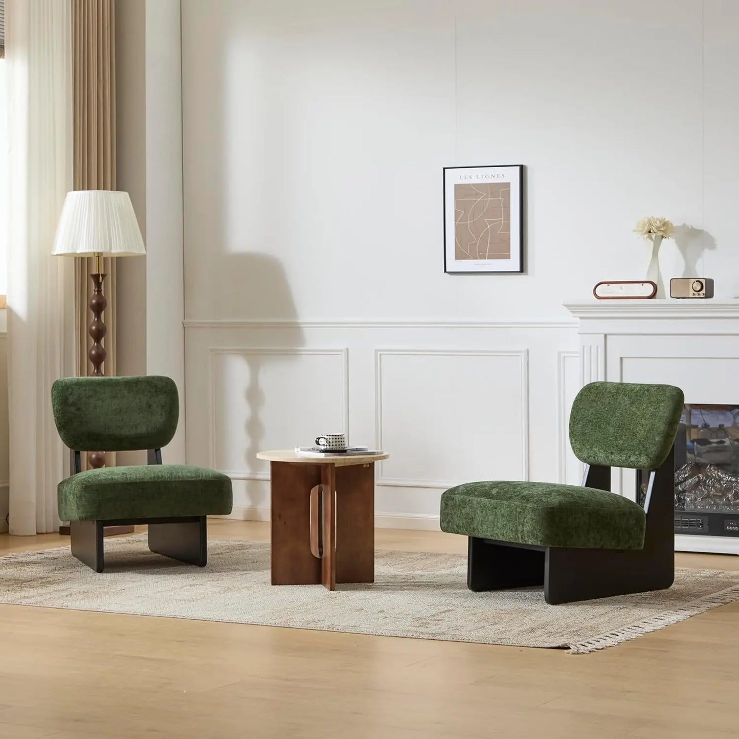 Angduo Low Profile Accent Chair Set Of 2 Modern Armless