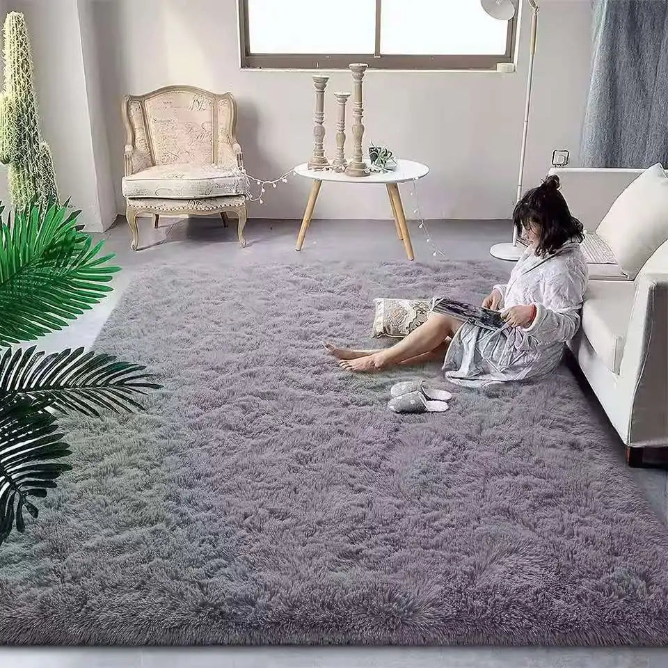VIKAMA Tie Dyed Fluffy Plush Carpet For Living Room