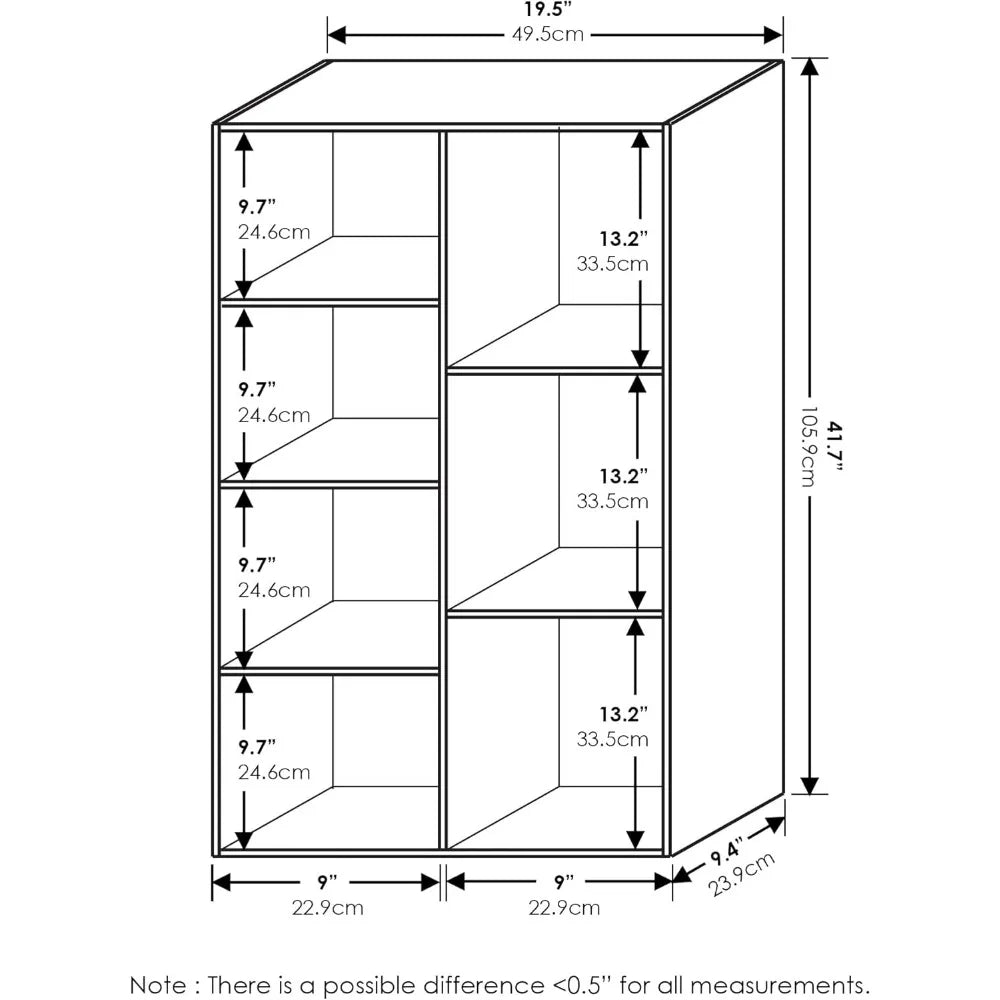 Luder Bookcase 7 Cube Storage Laminated Engineered Wood
