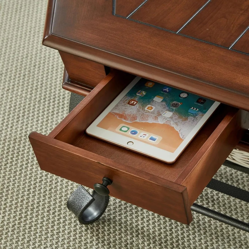 Guangbai 2 Tier Hexagon Wood Coffee Table With Metal Legs