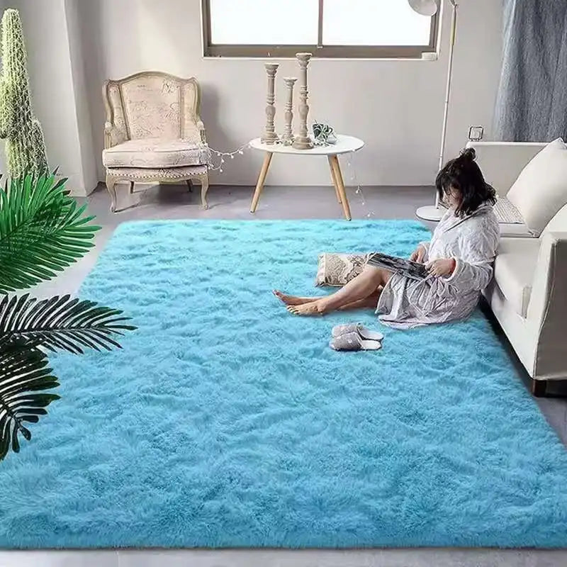 VIKAMA Tie Dyed Fluffy Plush Carpet For Living Room