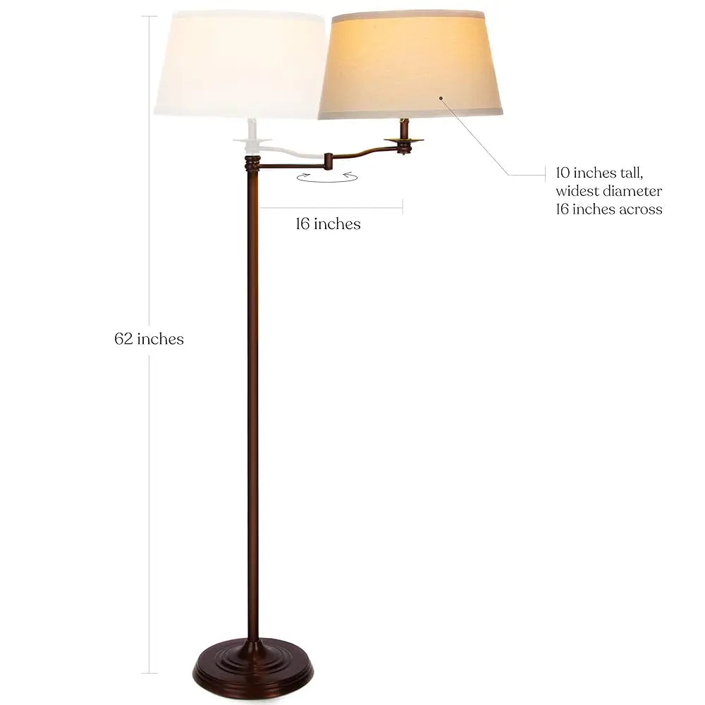 ZUIDID Caden LED Floor Lamp With Swing Arm Living Room