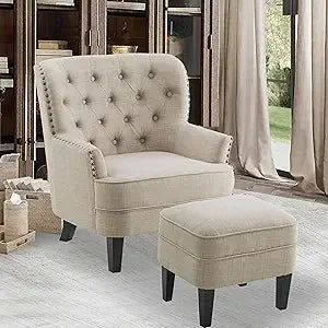 DAFIFY Harris Velvet Upholstered Club Chair Tufted Wingback