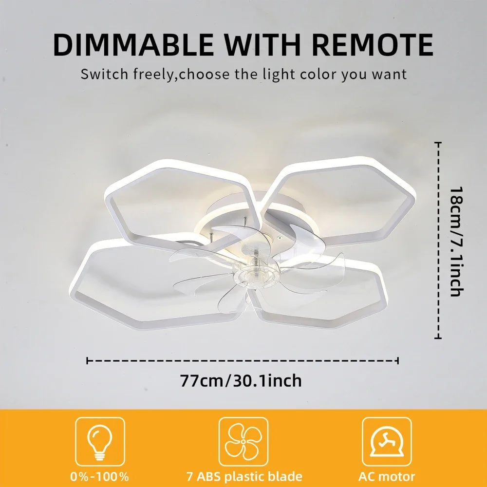 Ceiling Fan With Light And Remote Flush Mount Chandelier Fan