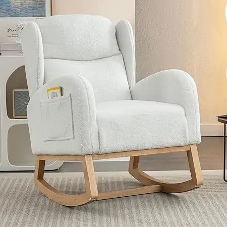 DAFIFY Teddy Rocking Glider Chair Upholstered Wingback