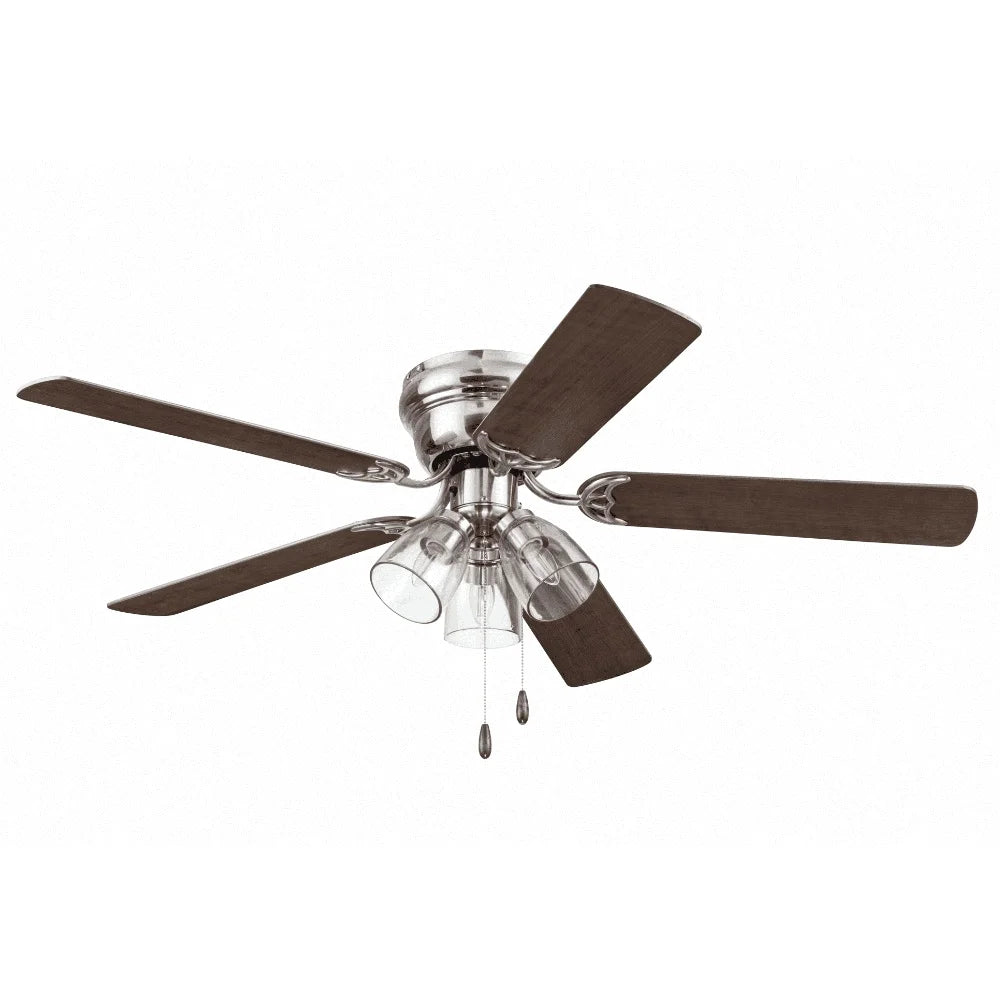 XMSJ Indoor Flush Mount Ceiling Fan With Light Kit Remote
