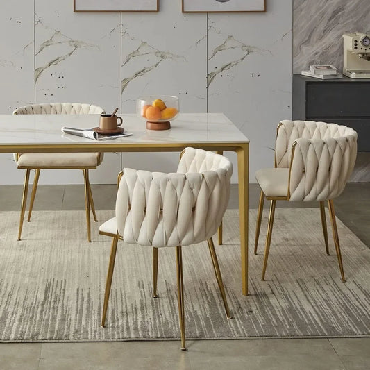 DAFIFY Upholstered Velvet Dining Chairs With Gold Legs