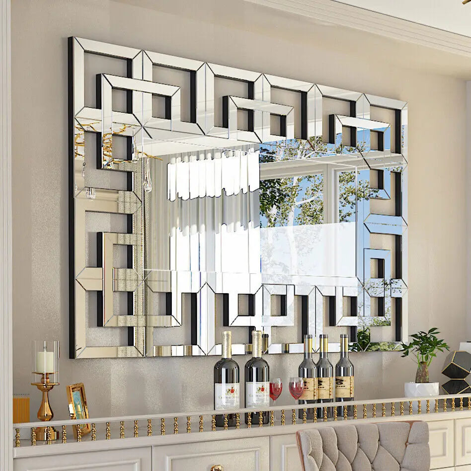 BORWART Grecian Frame Wall Mirror Rectangular Living Decor