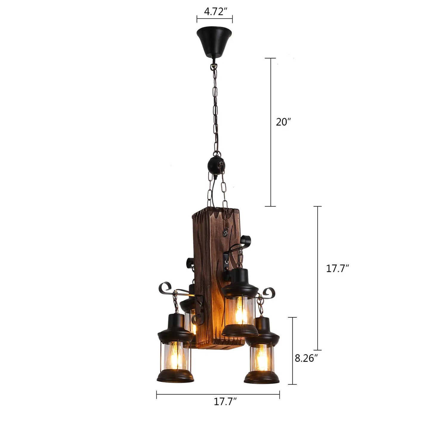 Hignconcerned Wooden Rustic Country Pendant Light Fixture