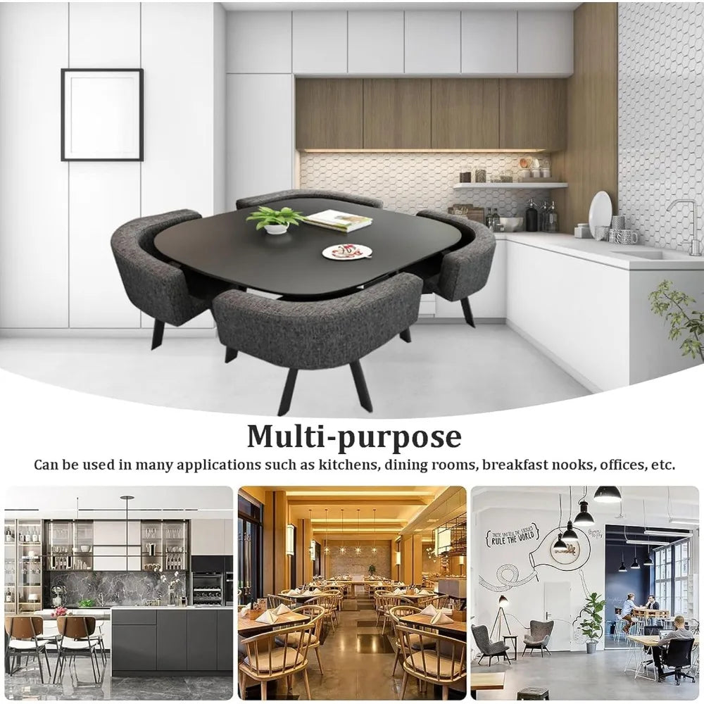 Guangbai Round Dining Table Set With 4 Chairs For Office