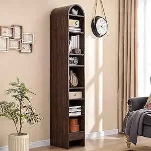 Arched 8 Shelf Bookcase With Storage Modern Farmhouse