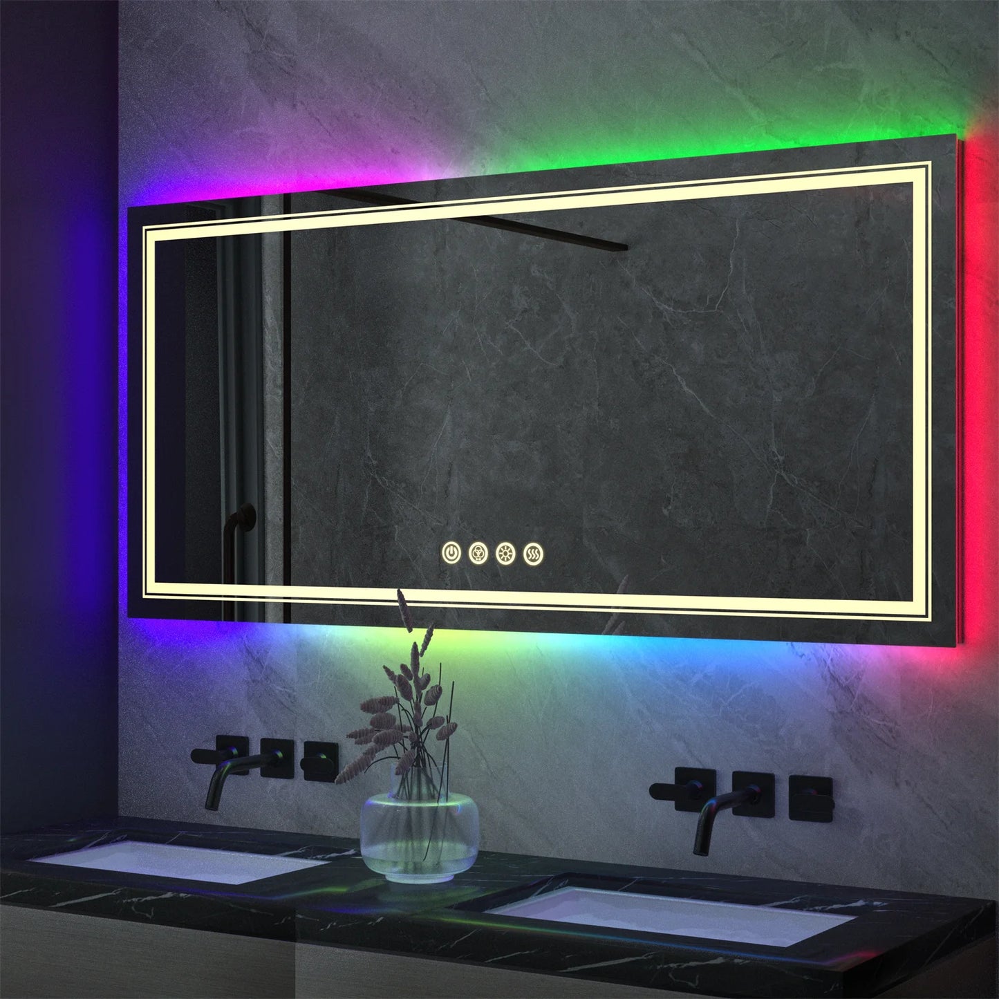 Wisfor LED Vanity Mirror RGB Backlit Anti Fog Dimmable