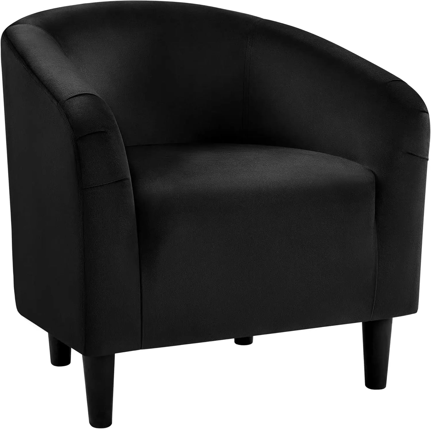 GUANGBAI Velvet Accent Barrel Chair With Armrest And Low Back