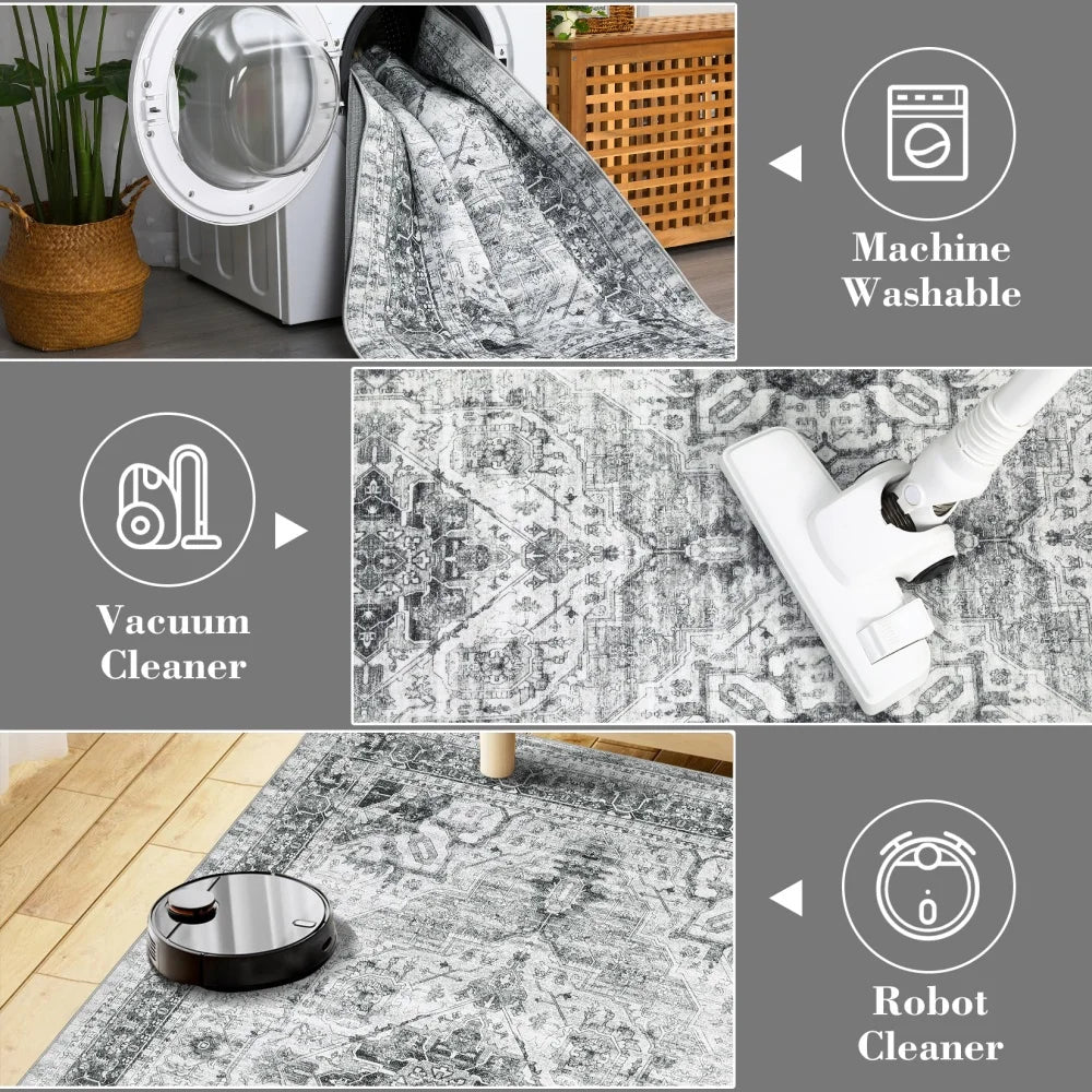 HobbyLane Washable Hallway Runner Rug Anti Slip Geometric Carpet