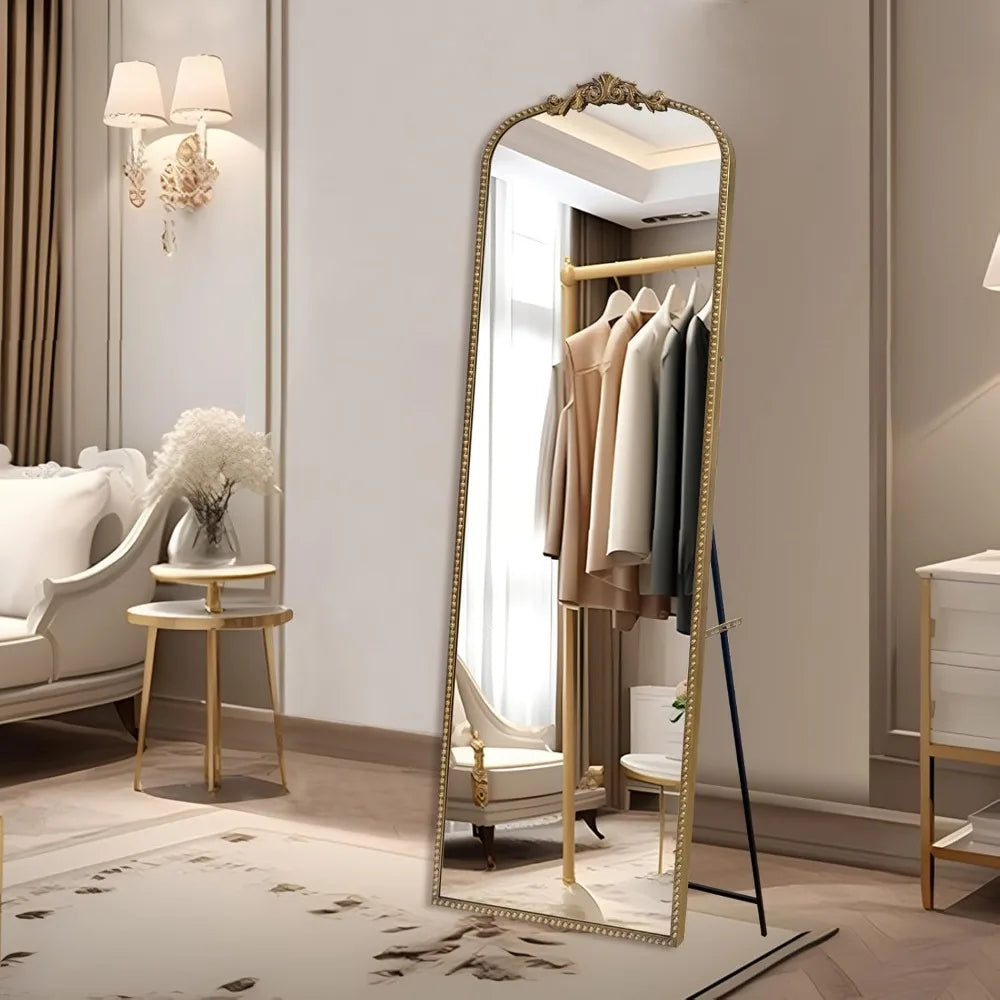 MKDKH Tempered Full Body Floor Mirror Free Standing Wall Mounted