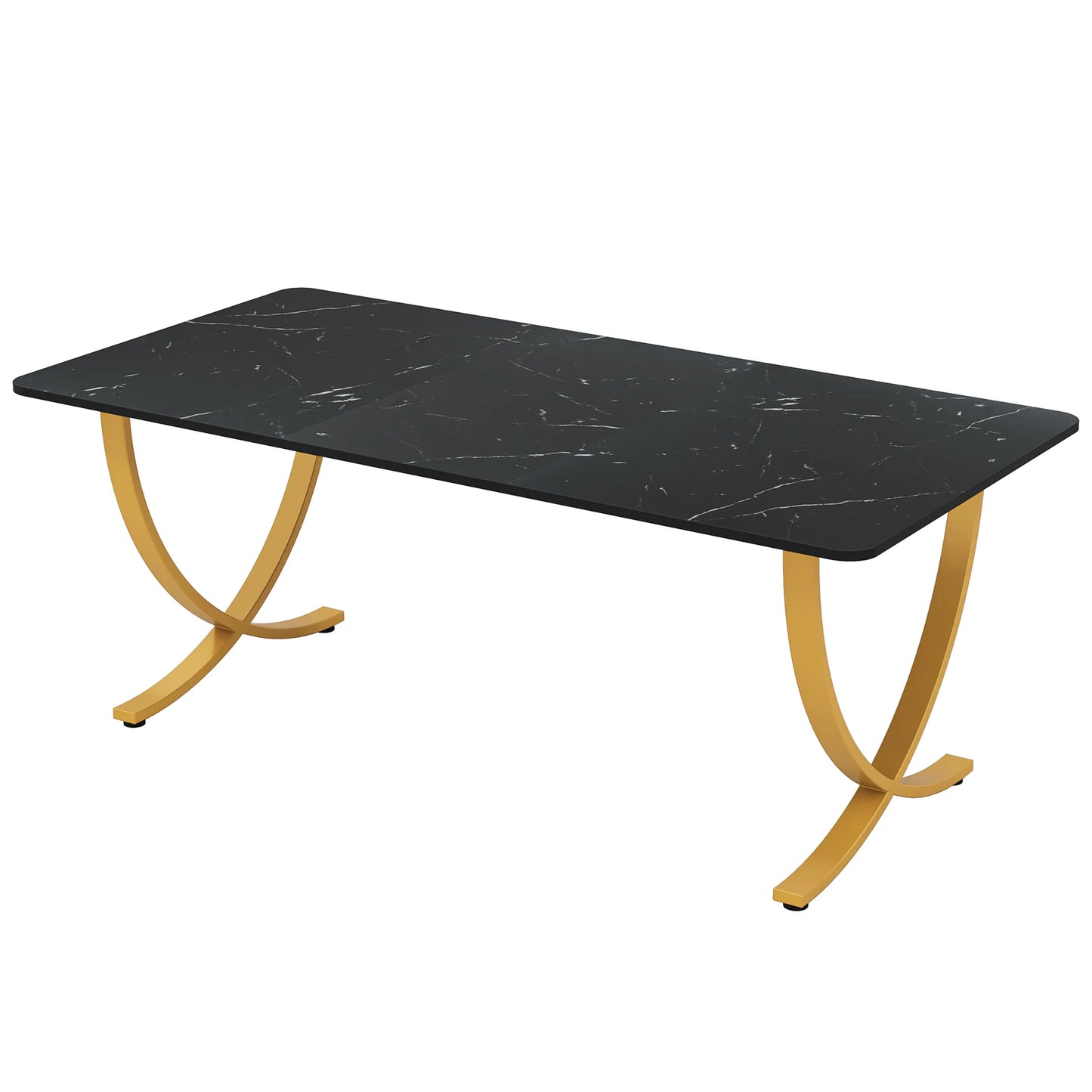 Tribesigns Modern Dining Table With Faux Marble Top