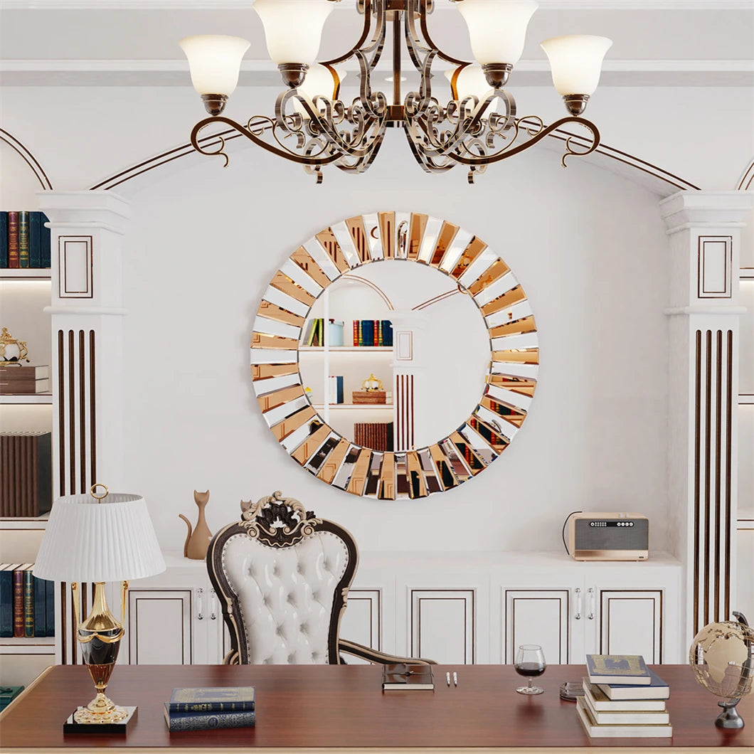 BORWARTH Round Wall Mirror Decor For Hallway And Bathroom