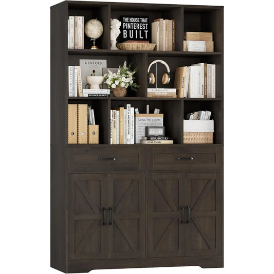 MKDK Six Tier Bookcase With Drawer And Door Storage