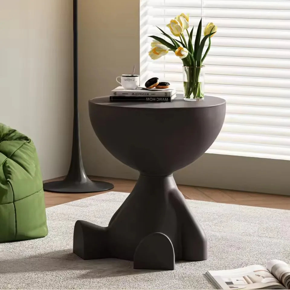 Wedyvko Round Matte Coffee Table With Storage Rack