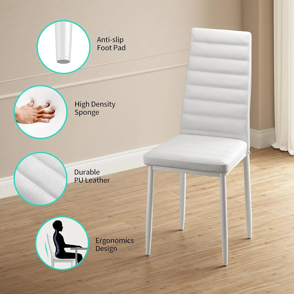 RBXCH Tempered Glass Dining Table Set With Iron Frame