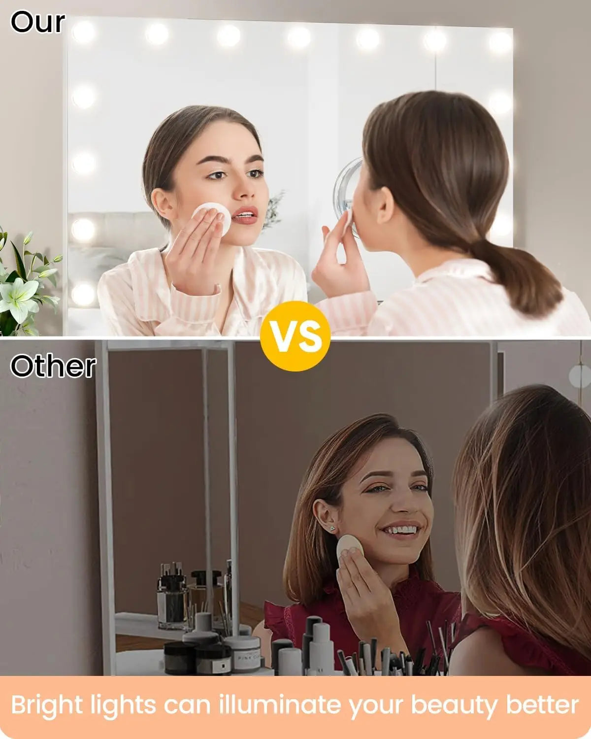 Feature Vanity Mirror With Lights Dimmable Modes 3X