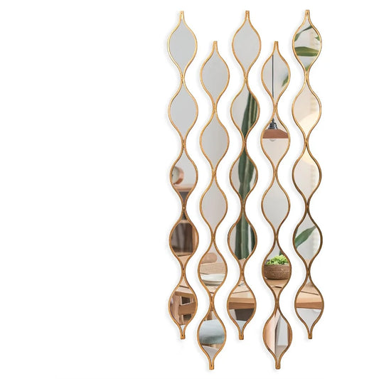 Set Of 5 Teardrop Wall Mirrors Decorative Slim Hanging Mirrors