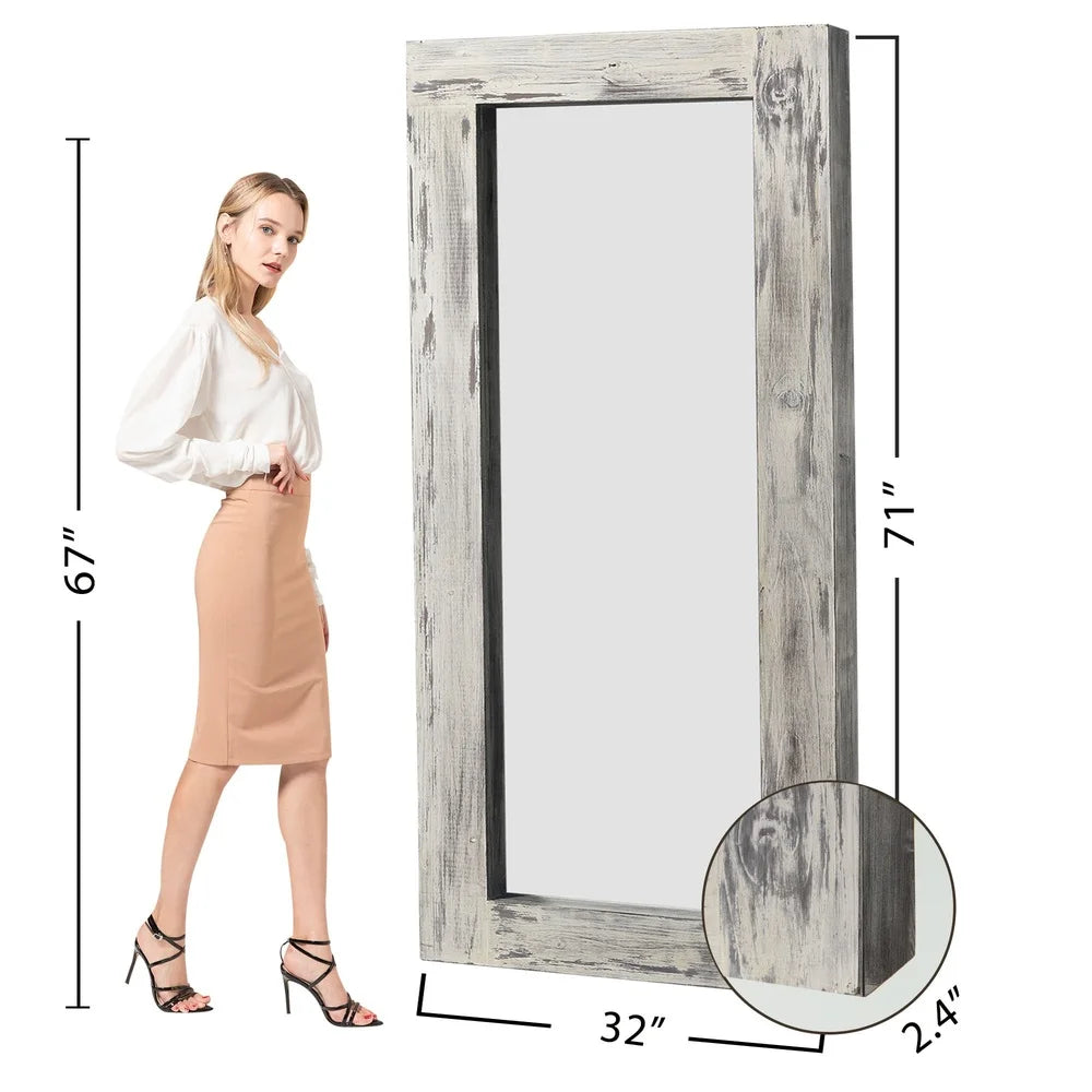 Dutrieux Solid Wood Leaning Wall Mirror