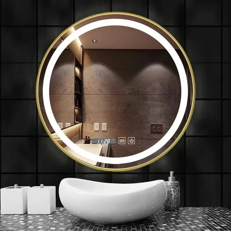 Lansyco Smart Makeup Mirror Wall Tri Color Touch Fog Removal