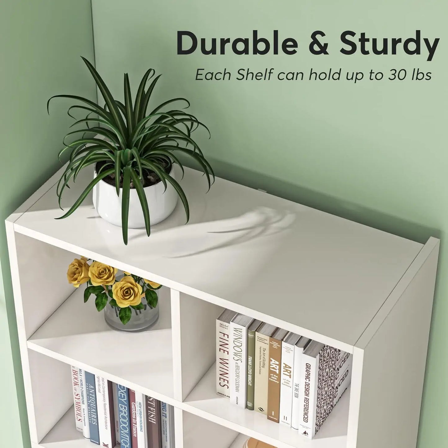 Little Tree Modern Narrow Bookcase 12 Cube Storage Unit
