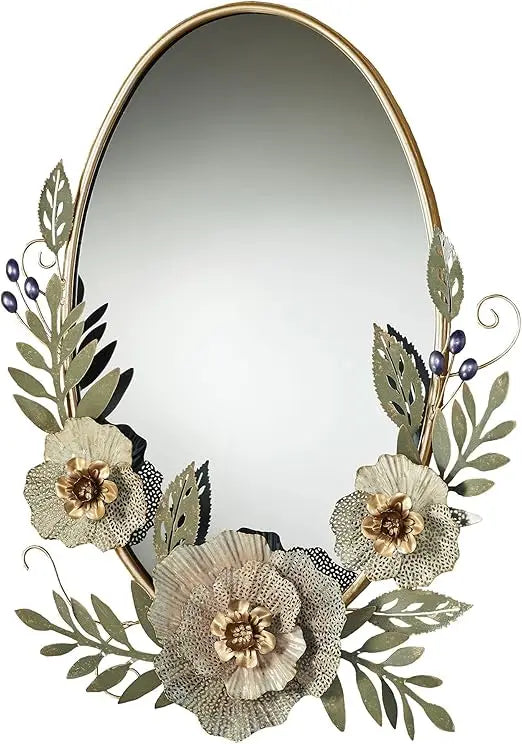 Forever Blooms Floral Oval Wall Mirror