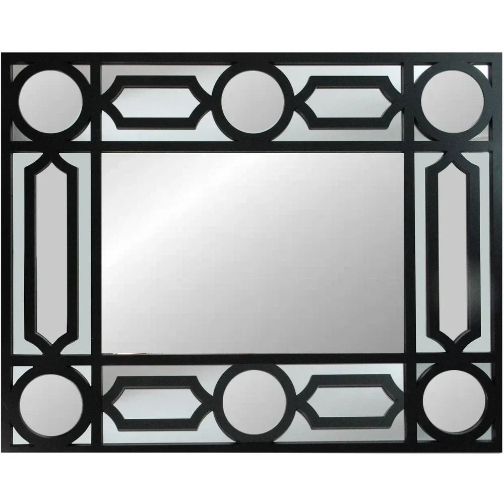 Geometric Framed Wall Mirror With Hanging Hardware