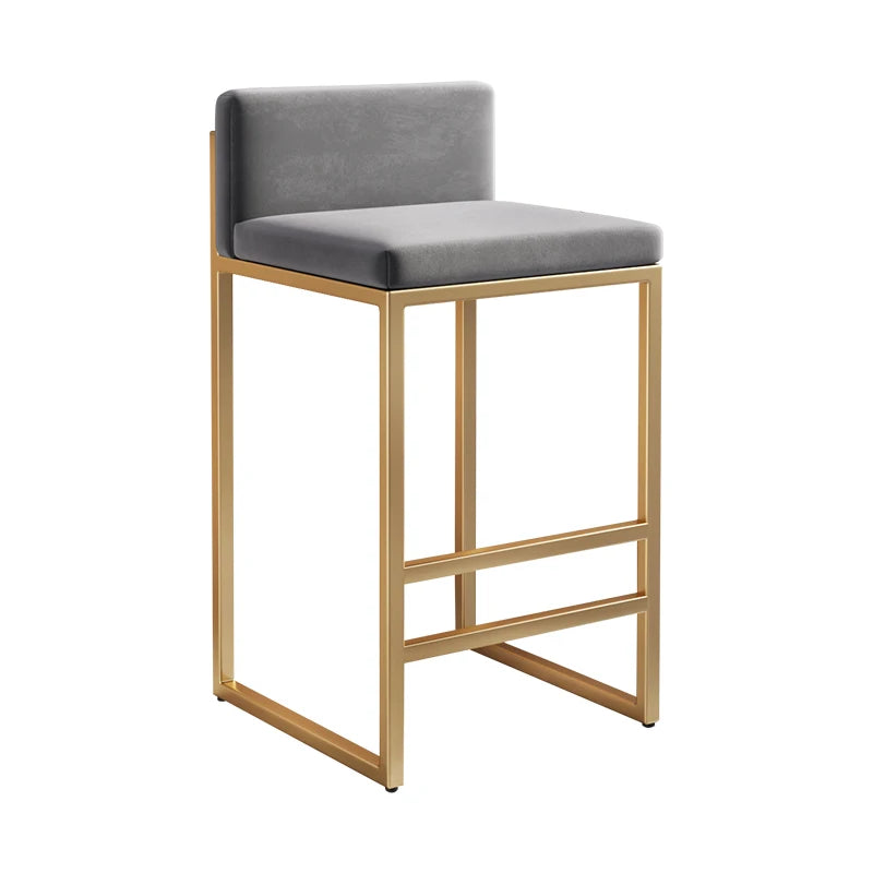 Modern Wrought Iron Counter Stool with Backrest
