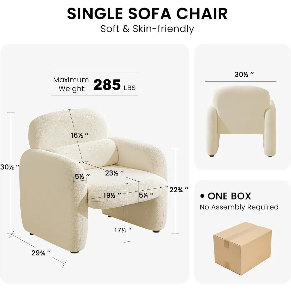 DAFIFY Modern Chenille Upholstered Accent Chair Set Of 2