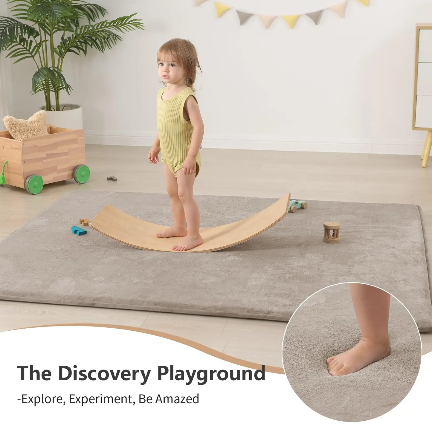 Huloo Sleep Solid Non-Slip Living Room Foam Play Mat Rug