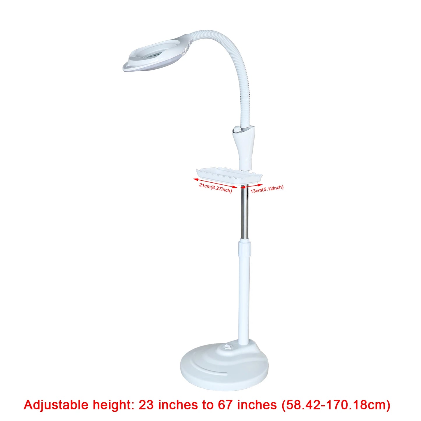 16X Magnifying LED Floor Lamp With Adjustable Height 58W