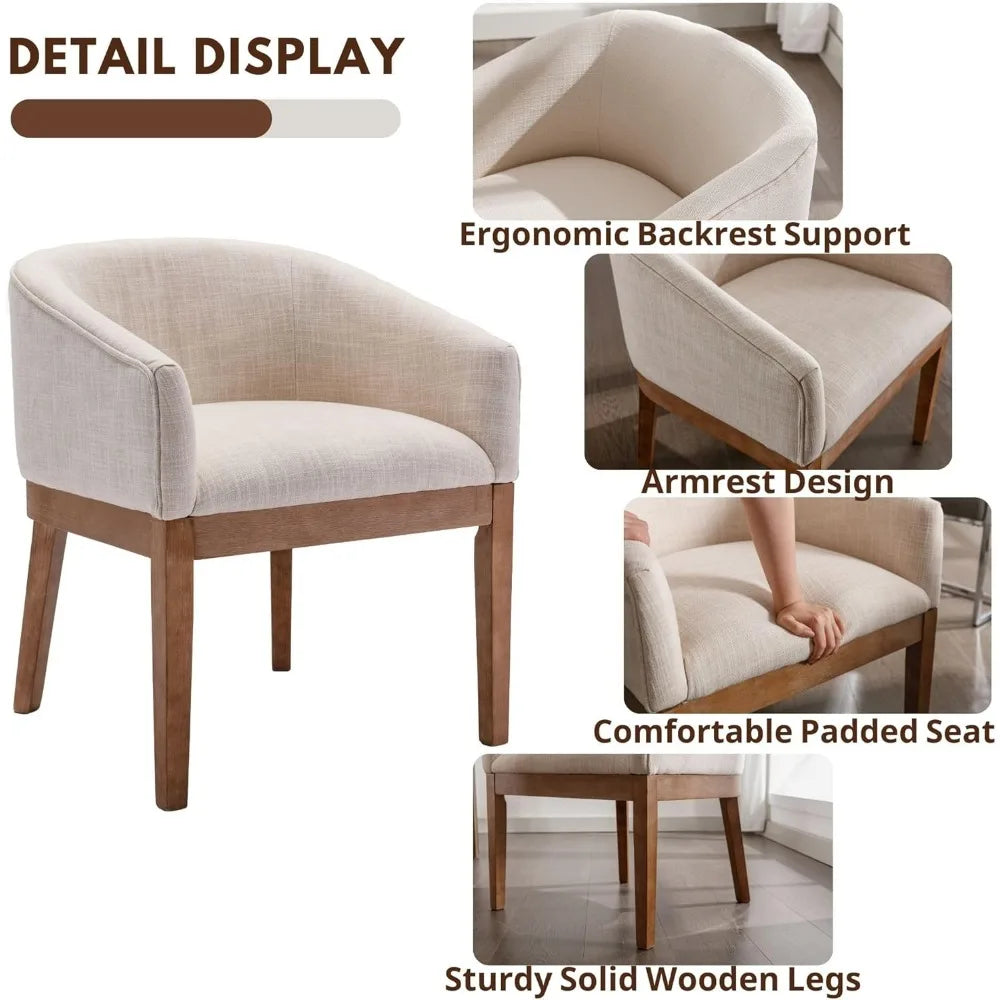 DAFIFY Washon Upholstered Dining Chairs Mid Century Set 4