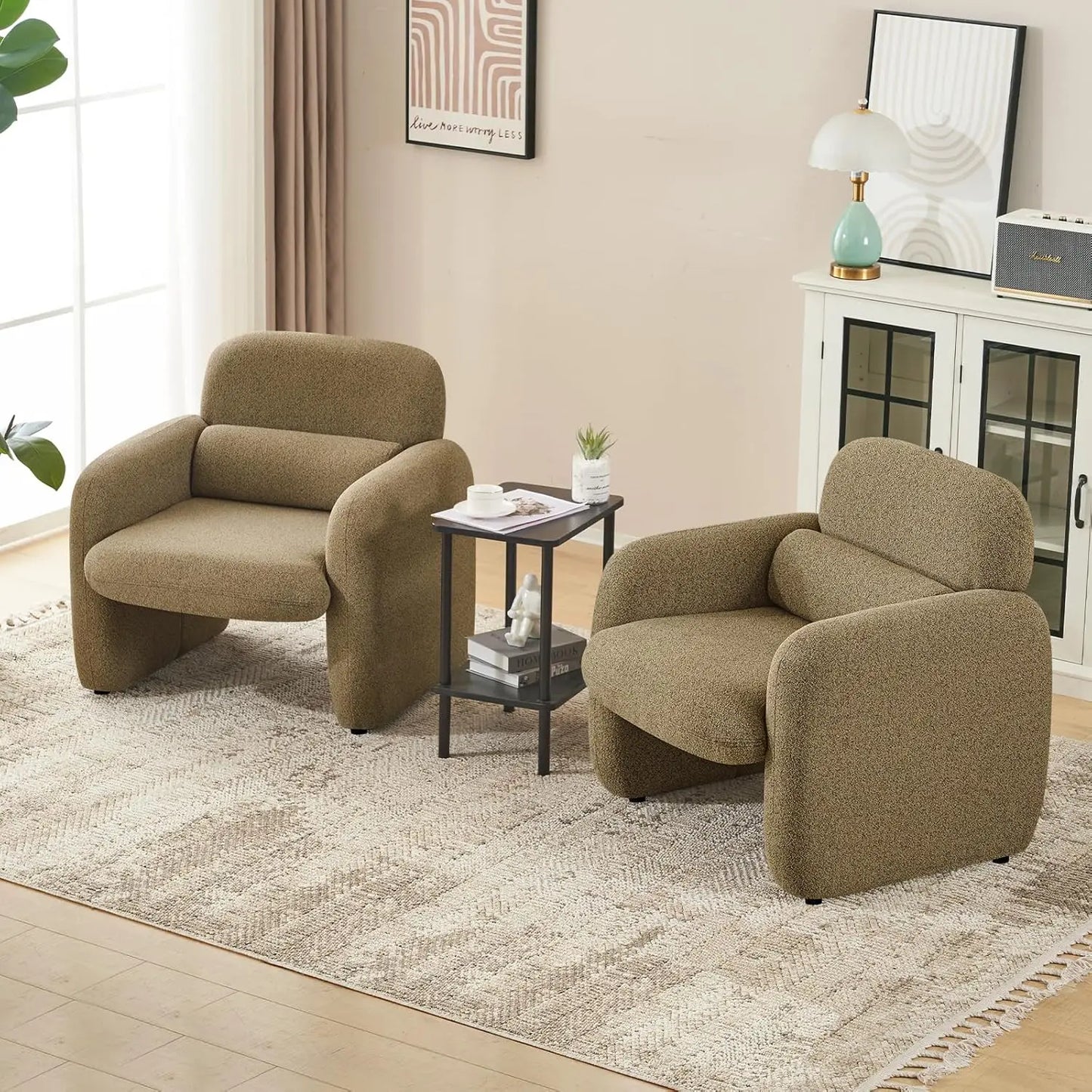 DAFIFY Modern Chenille Upholstered Accent Chair Set Of 2