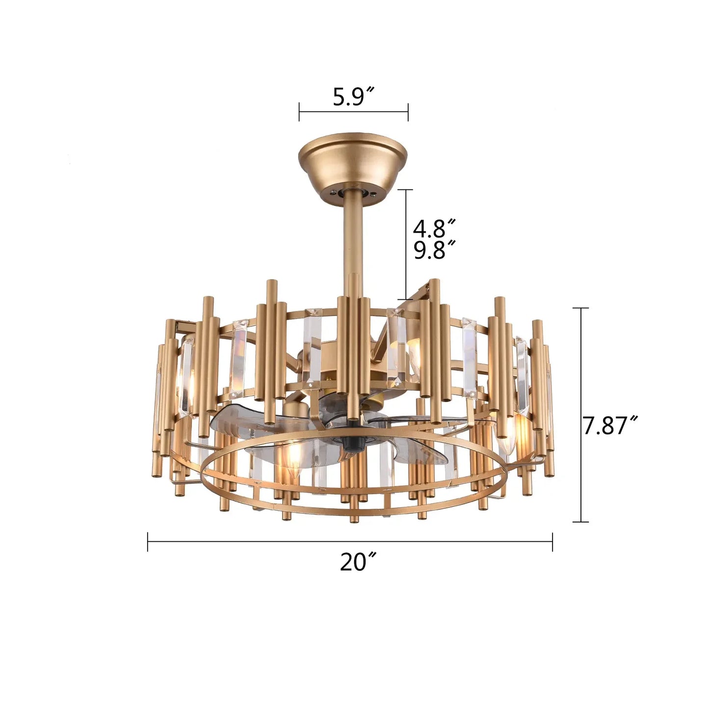 Modern LED Ceiling Fan With Remote Control Light Fixture
