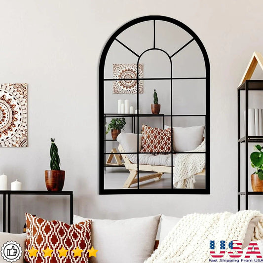 XMSJ Arched Wall Mirror Farmhouse Style Living Room Decor