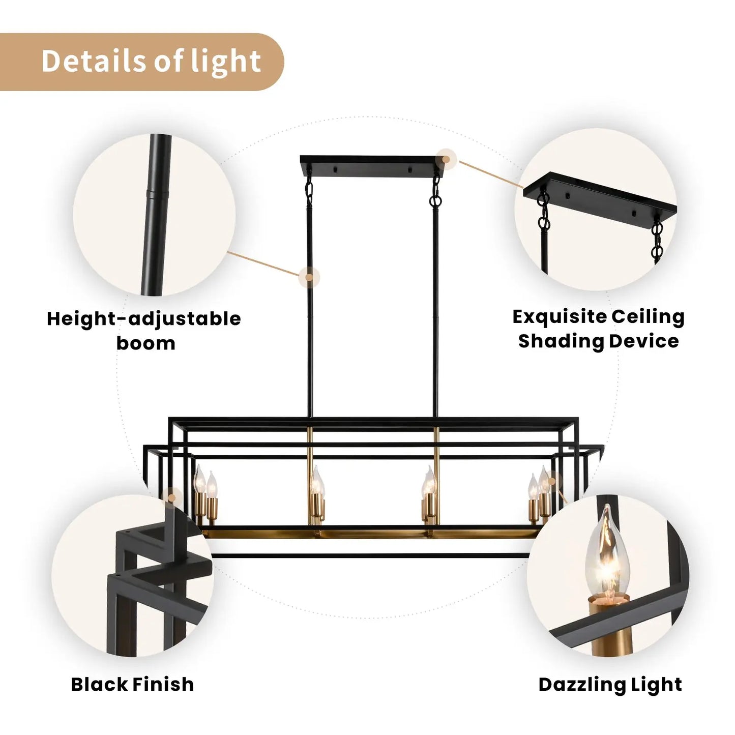 LovingC Retro Industrial Chandelier For Dining Room And Kitchen Island