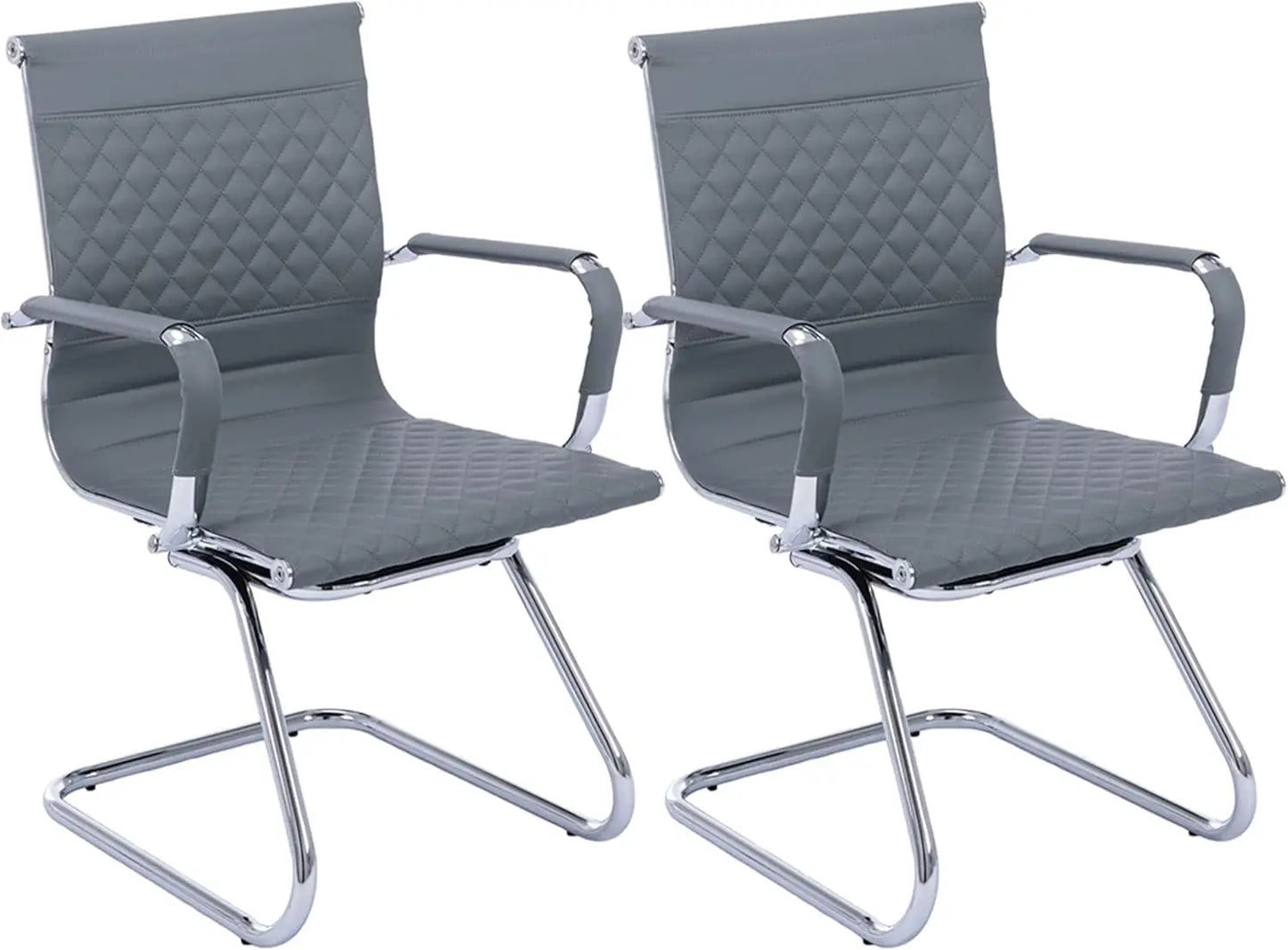Huanzhuang 4 Office Guest Chairs Rhombic Grid Back Base
