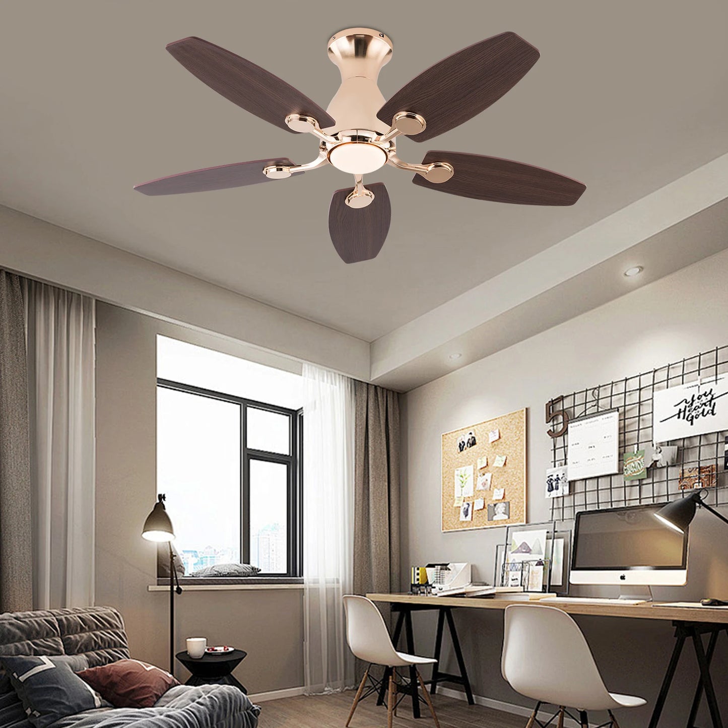 Bymaocar Ceiling Fan Chandelier with Remote Control and Light