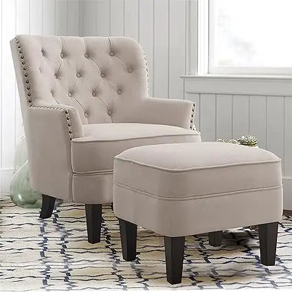 DAFIFY Harris Velvet Upholstered Club Chair Tufted Wingback