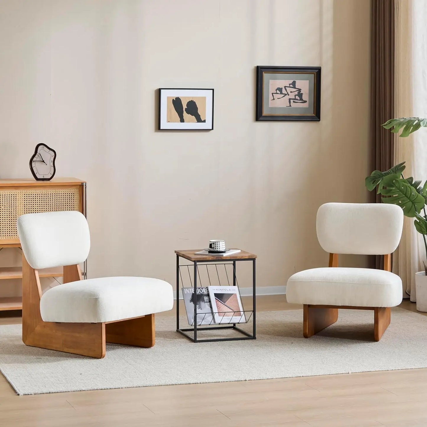 Angduo Low Profile Accent Chair Set Of 2 Modern Armless