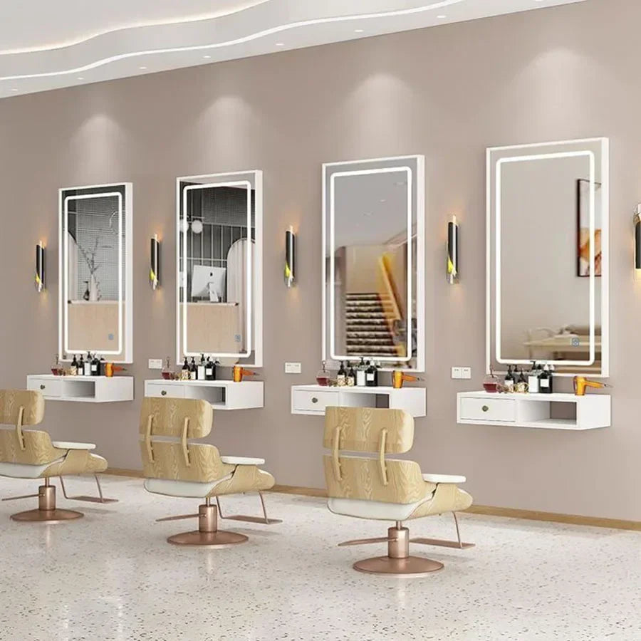 C Barber Shop LED Wall Mirror Hair Salon Decorative Trendy