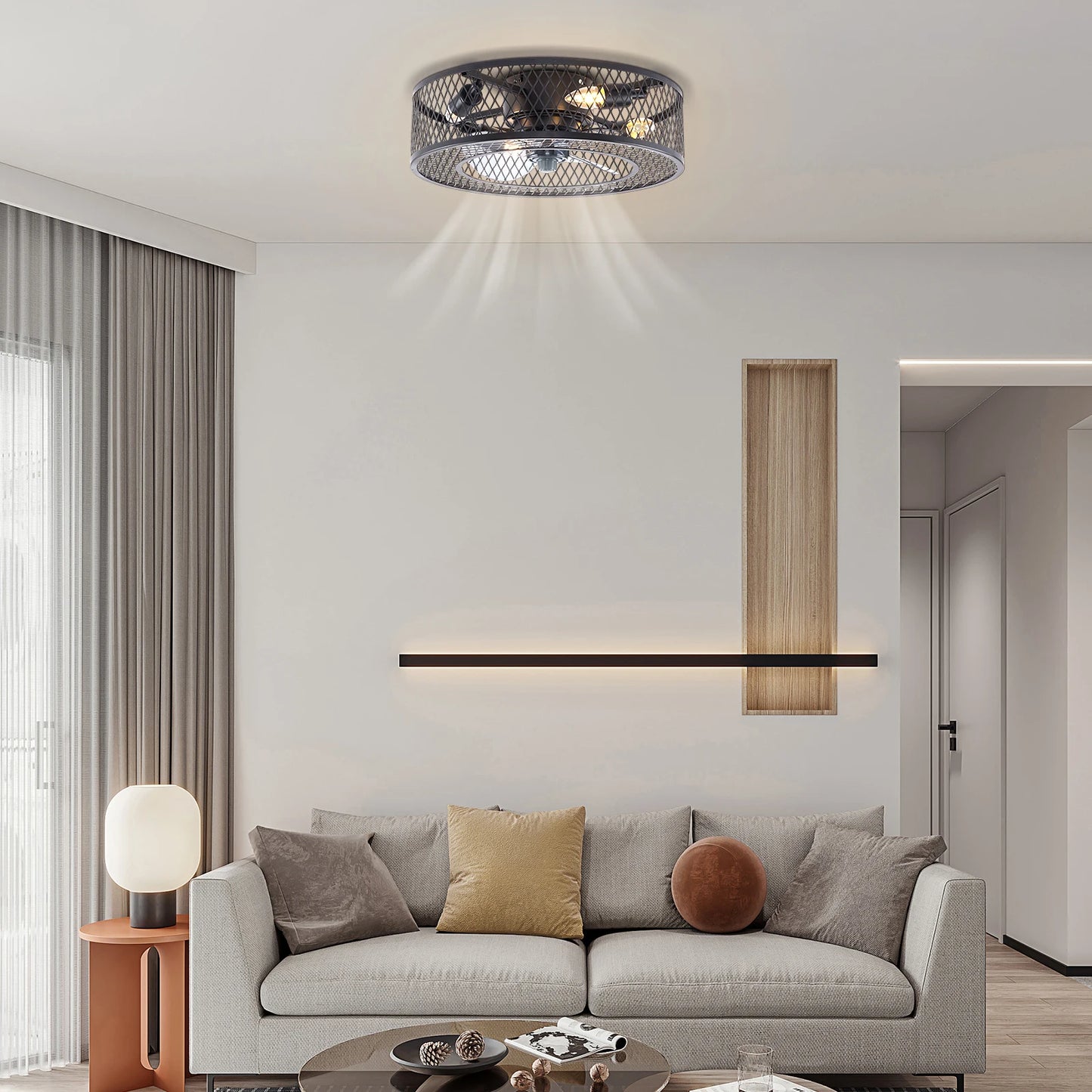 Neet Designs Emporium Caged Ceiling Fan Light Kit Remote