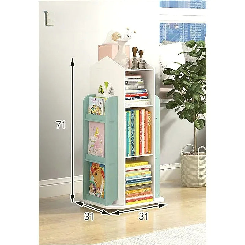 Cell 360 Rotating Kids Bookshelf With Toy Storage Organizer